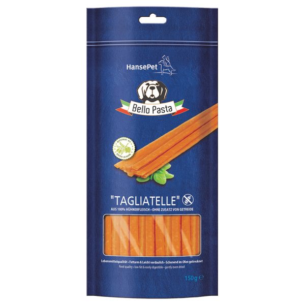 Voordeelpakket: 6x150g Hansepet Bello Pasta Tagliatelle Chicken hondensnacks
