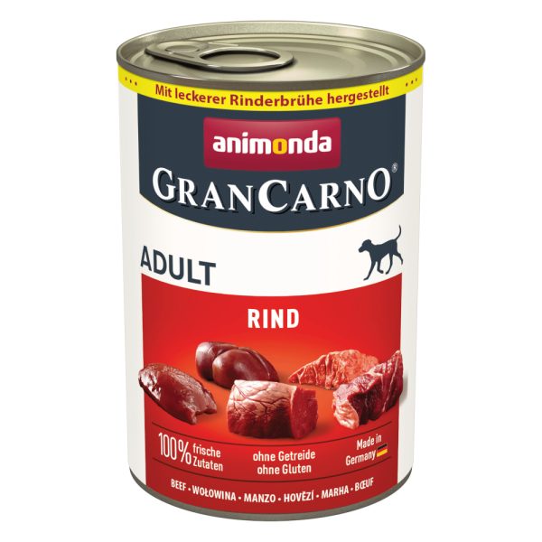 12 x 400 g animonda GranCarno Hondenvoer - Rund Puur - Voordeelpakket