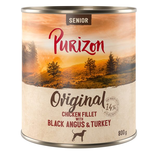 Purizon honden natvoer - NIEUW: Senior – Kipfilet met Black Angus (6 x 800 g)