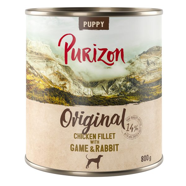 Purizon honden natvoer - NIEUW: Puppy – Kipfilet met wild & konijn (6 x 800 g)