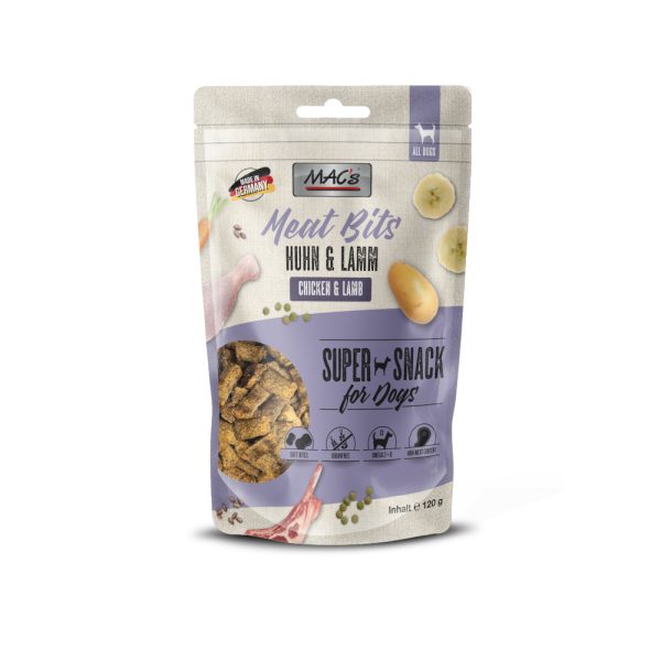120g MAC´s Dog Meat Bits Kip & Lam Hondensnacks