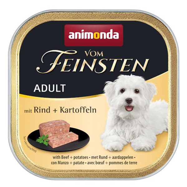 voordeelverpakking 44x150g met rundvlees & aardappelen animonda vom Feinsten Adult nat hondenvoer