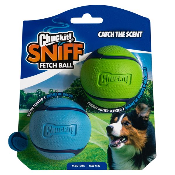 Chuckit! Sniff apporteerbal Duo Pack maat M: 2 x ca. Ø 6,5 cm hond
