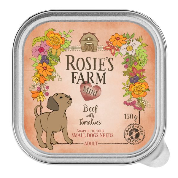 Rosie's Farm Mini 6 x 150 g voor een probeerprijs! - Rundvlees met Tomaten