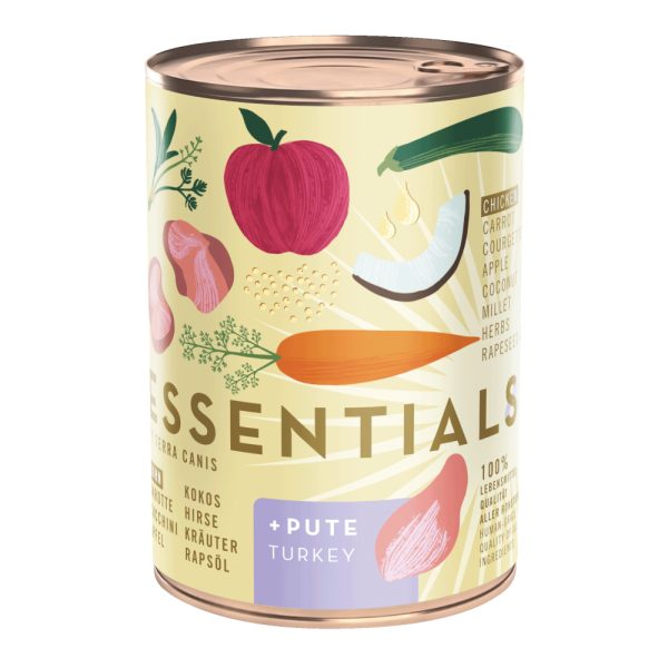 12x385g Terra Canis Essential kip & kalkoen natvoer voor honden