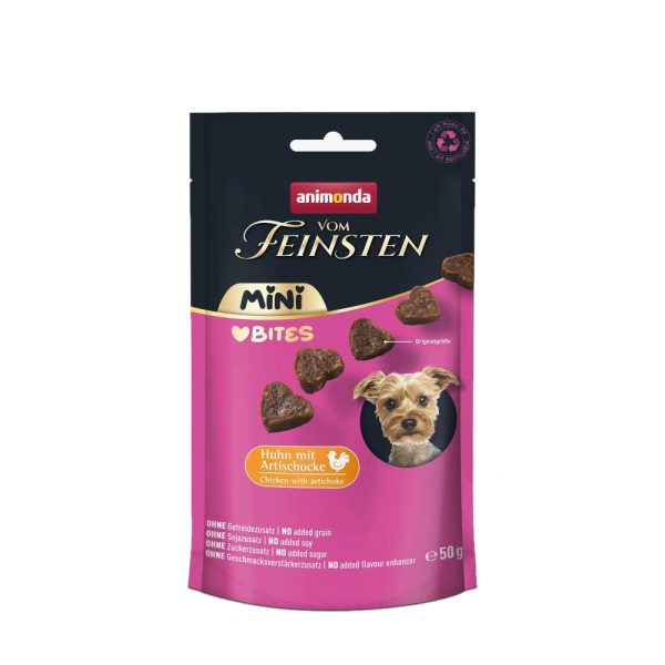 Voordeelpakket: 10x50g Kip met artisjok Animonda Vom Feinsten Adult Mini Bites hondensnacks