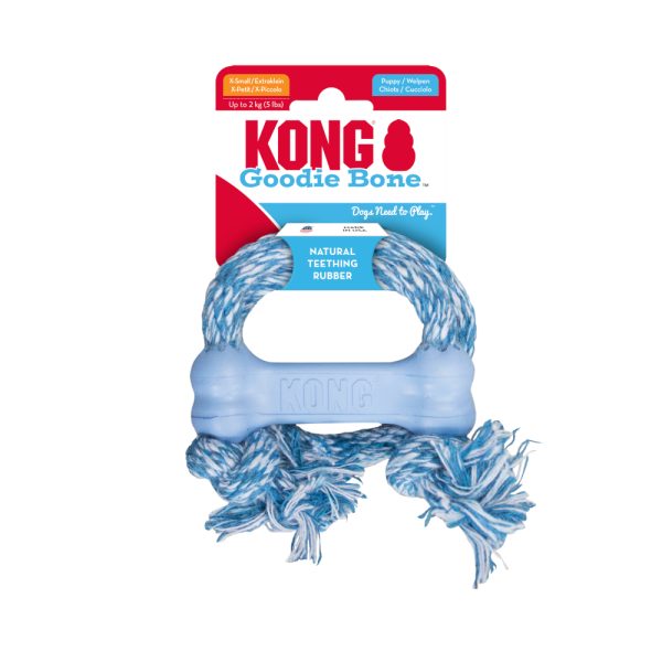Kong Puppy Goodie Bone met touw Gr. XS hondenspeeltje