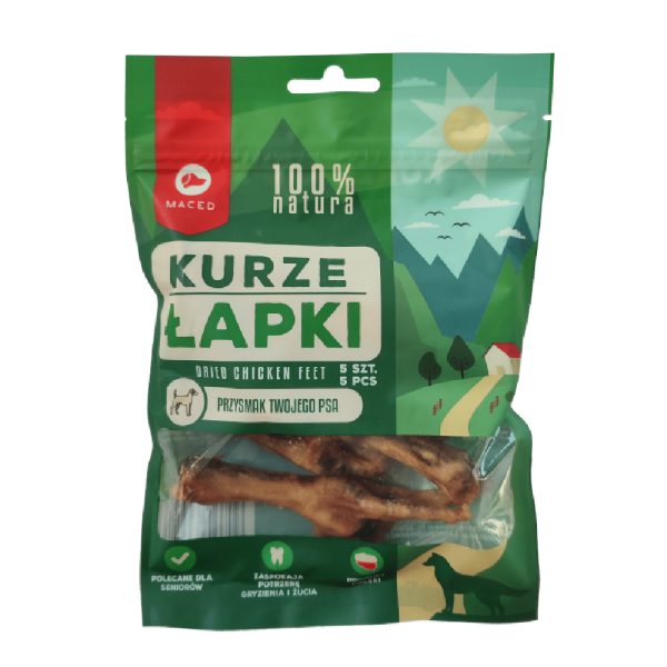Voordeelpakket: 3x5 stuks (225g) Maced Natural Kippenpootjes hondensnacks