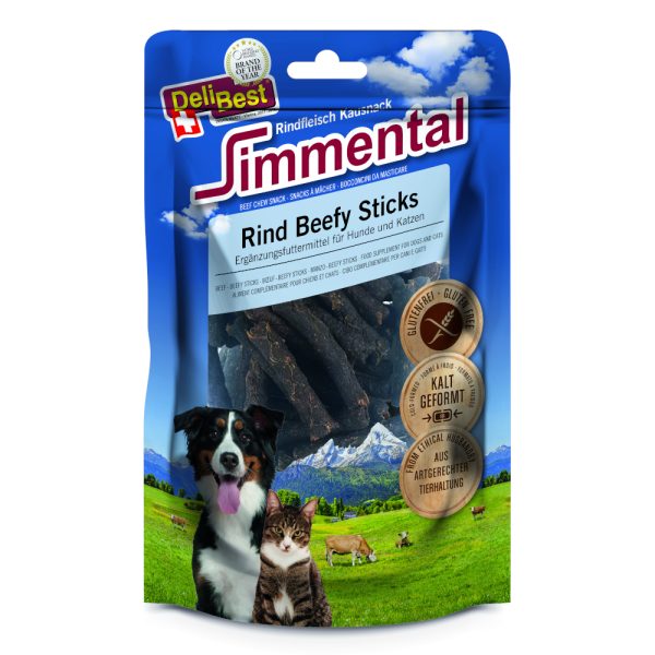 Voordeelpakket: 4x90g DeliBest Simmental Rund Beef Beefy Stick hondensnacks