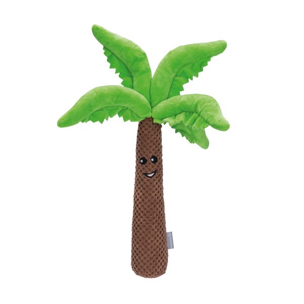 Beeztees pluche hondenspeeltje palmboom bruin/groen 30cm hond
