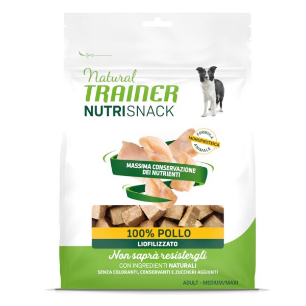 Voordeelverpakking 6 x 50 g Natural Trainer Nutri Snack gevriesdroogde brokken adult kip hondensnacks