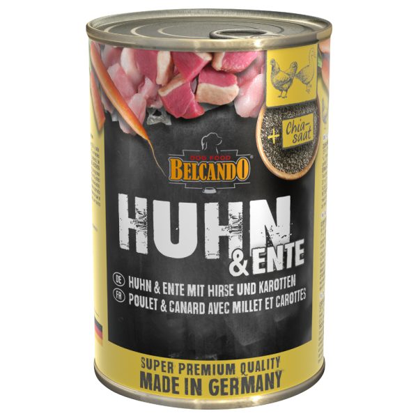 Voordeelpakket: Belcando Super Premium 24 x 400 g Hondenvoer - Kip & eend met gierst & wortelen