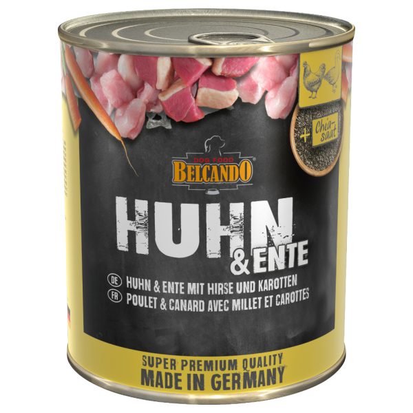 Voordeelpakket: Belcando Super Premium 12 x 800 g Hondenvoer - Kip & eend met gierst & wortelen