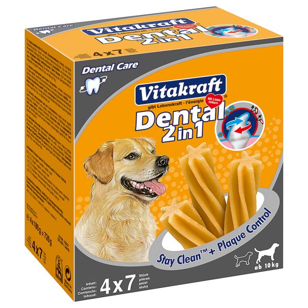 4x180g Dental 3in1 Medium Vitakraft Hondensnacks