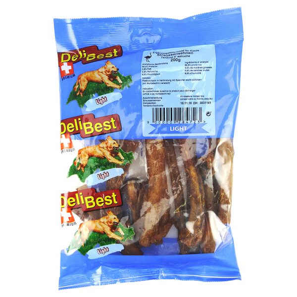 DeliBest Light Struisvogelpezen - Dubbelpak 2 x 200 g