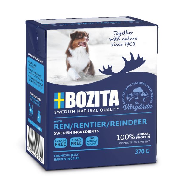 Bozita Hapjes in Gelei 24 x 370 g Hondenvoer - Rendier