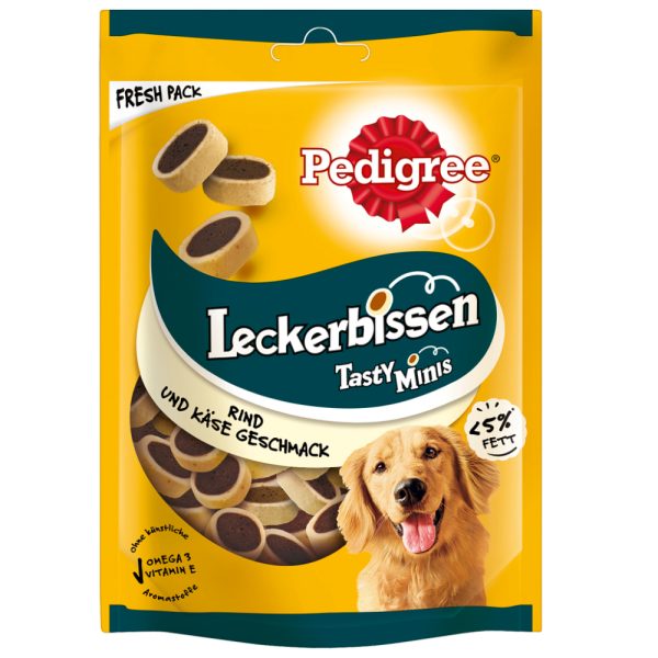 3x140g Tasty Mini's Cheesy Bites Kaas & Rund Pedigree Hondensnacks