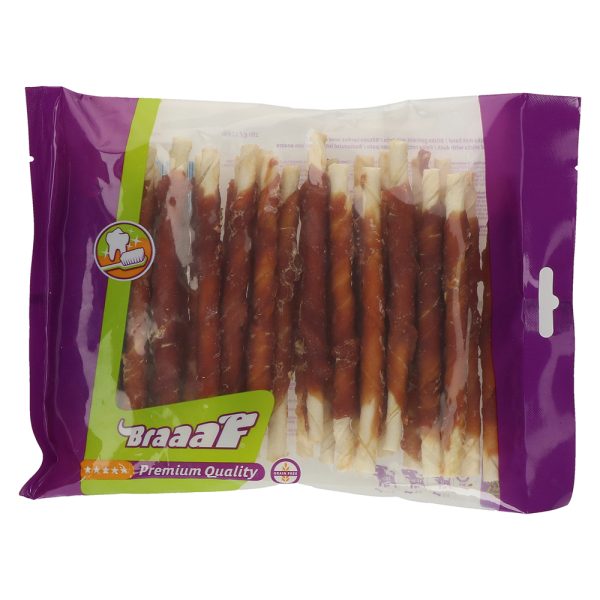 30 stuks Roll Sticks Kauwrollen Eend 12,5 cm Braaaf Hondensnacks
