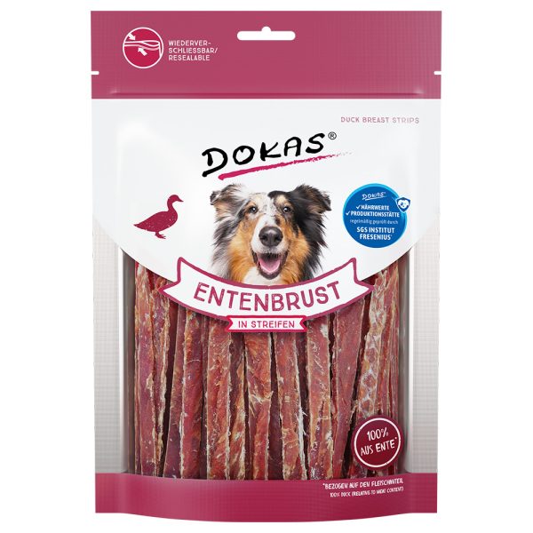 250g Vleessnack Eendenborst in streepjes Dokas Hondensnacks