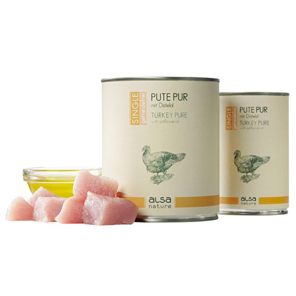 alsa-nature SINGLE Kalkoen puur, 800 g, Aantal: 30 x 800 g