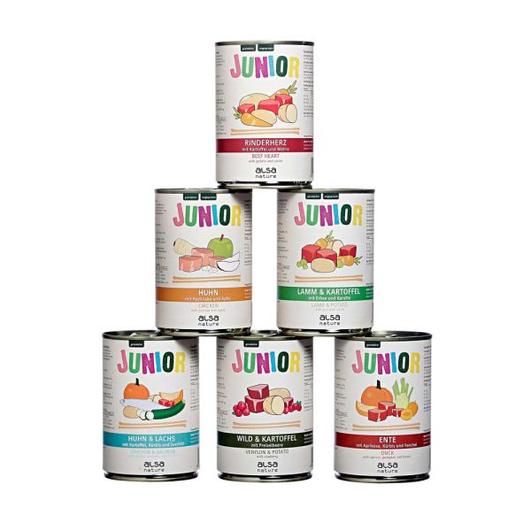 alsa-nature Puppy en Junior blikmenu-mix, 400 g, Aantal: 90 x 400 g