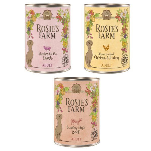 Rosie's Farm Adult 6 x 400 g -  Mixpakket (3 varianten)