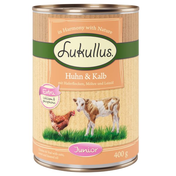 24x400g Junior Kip & Kalf Lukullus Hondenvoer
