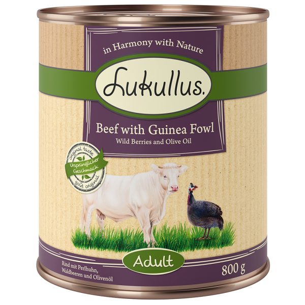 Lukullus Naturkost Adult en Senior - Adult Rund & Parelhoen (graanvrij)