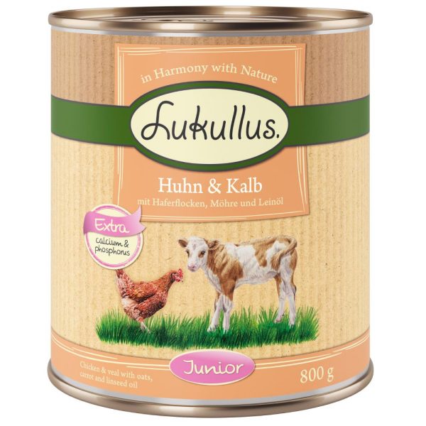 Lukullus Naturkost Junior - 12 x 800 g  Kip & Kalf