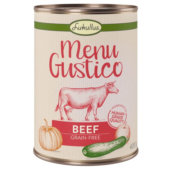 6 x 400g Lukullus Menu Gustico Rund met Pompoen, Appel en Oregano Kattenvoer