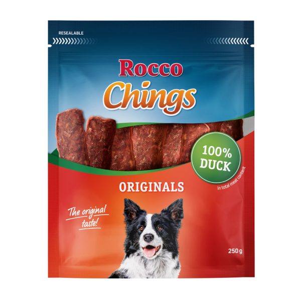 12x250g Eendenborst Rocco Chings Originals Hondensnacks