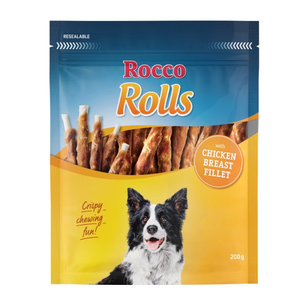 6x200g Kauwrollen met Kipfilet Rocco Hondensnacks