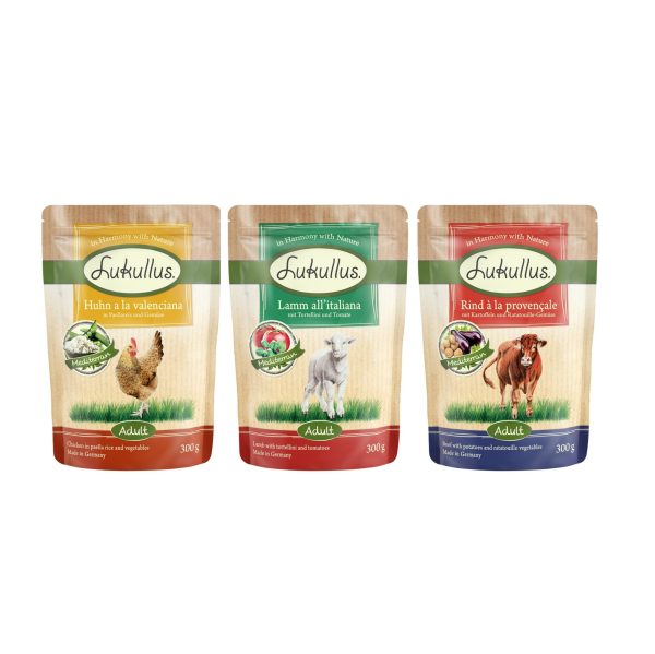 Lukullus Naturkost Verhoudzakjes -  x Mediterran: Rundvlees Provençaals / Kip Valenciana / Lamsvlees Italiana