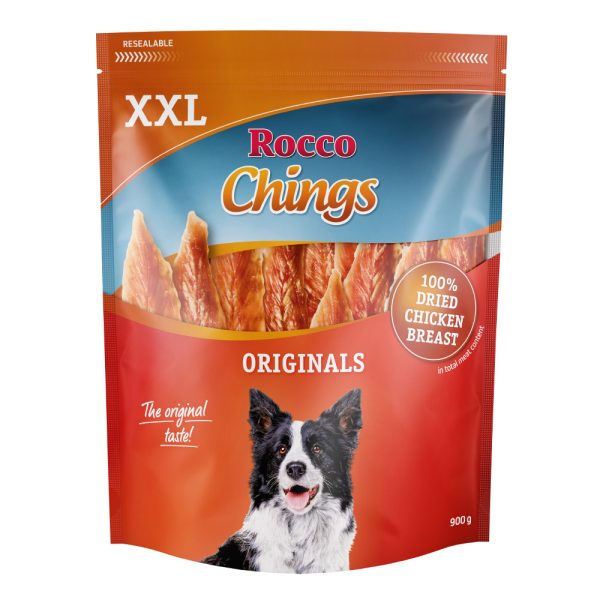 4x900g Chings XXL Verpakking Kipfilet gedroogd Rocco Hondensnacks