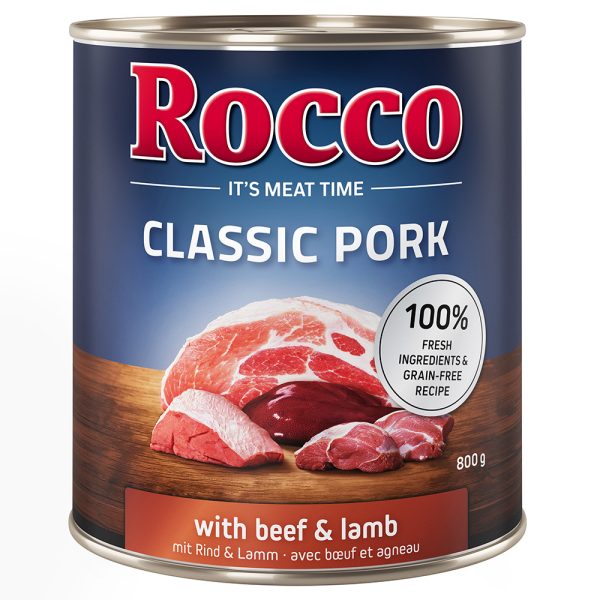 Rocco Classic Pork 6 x 800 g Hondenvoer Rund & Lam