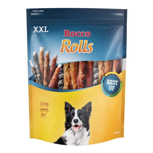 1kg Rolls Kipfilet, Eendenborstfilet & Vis Rocco Hondensnacks