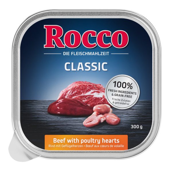 9x300g Rund met kippenharten Rocco Hondenvoer