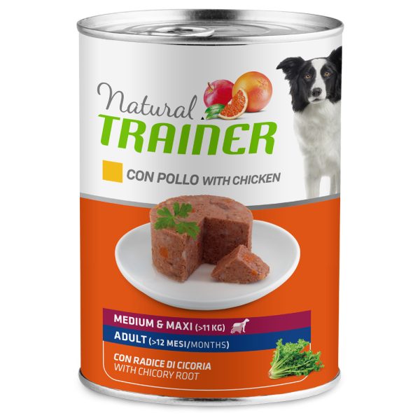 12x400g met Kip Adult Medium/Maxi Trainer Natuurlijke Umido voor Honden