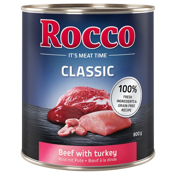 Voordeelpakket Rocco Classic 12 x 800 g Hondenvoer - Rund met Kalkoen