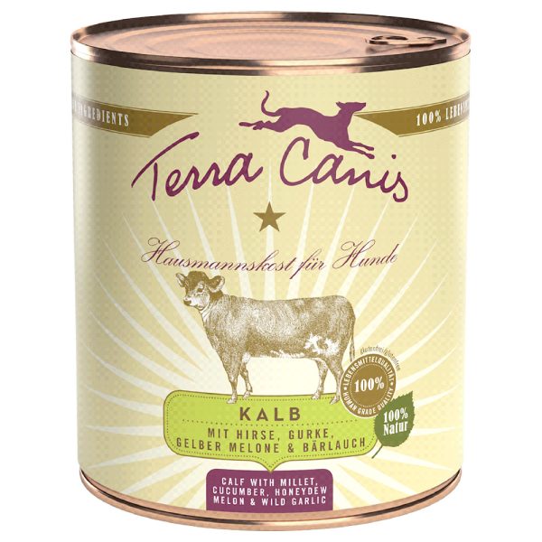 Terra Canis 6 x 800 g - Kalfsvlees met gierst, komkommer, gele meloen en wilde knoflook