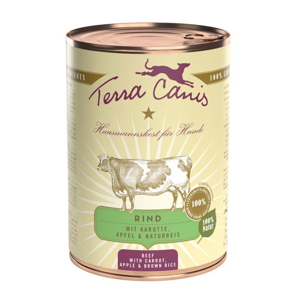 Voordeelpakket: 12x400g Terra Canis Classic Rund met wortel, appel & bruine rijst Hondenvoer