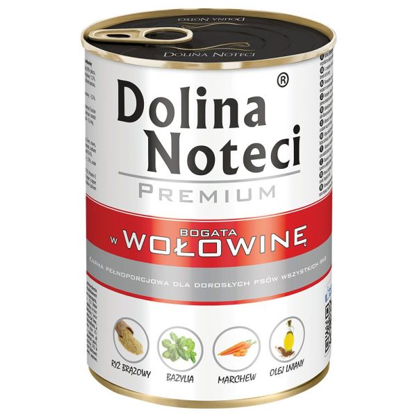 Gemengde verpakking: 24x400g Dolina Noteci Premium Mix (lam, rund, kalkoen & eend) nat hondenvoer