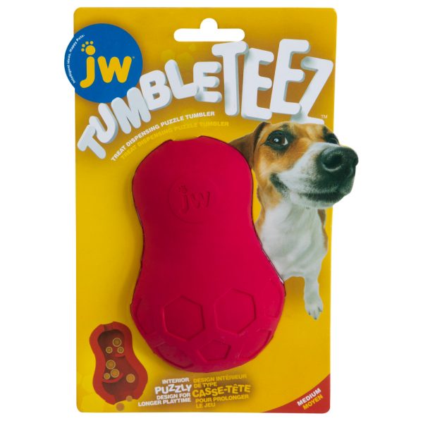 JW Tumble Teez Treat Toy Maat M, rood Hond