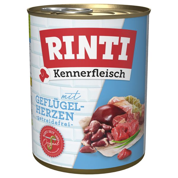 800g RINTI Kennerfleisch met gevogelteharten nat hondenvoer