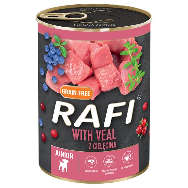 24x400g RAFI Junior Paté met Kalfsvlees, Cranberry en Bosbes hondenvoer nat
