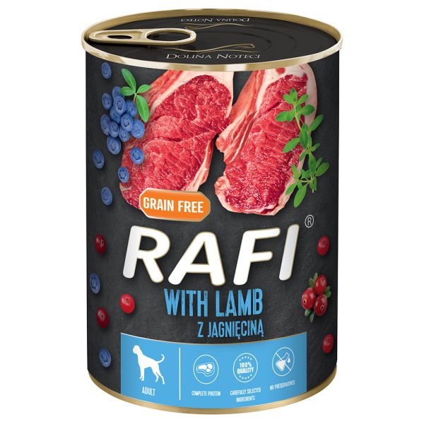 24x400g RAFI Adult met lam, bosbes en veenbes nat hondenvoer