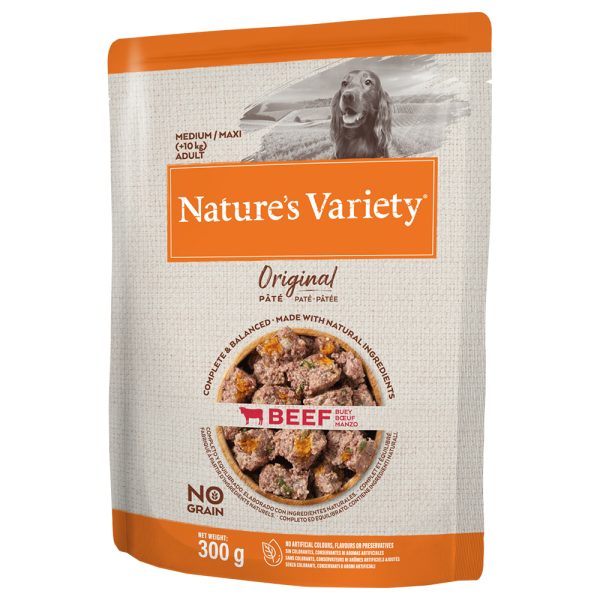 Nature's Variety Original Paté No Grain Medium/Maxi Adult Hondenvoer - Rund 16 x 300 g