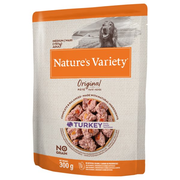 Nature's Variety Original Paté No Grain Medium/Maxi Adult Hondenvoer - Kalkoen 16 x 300 g