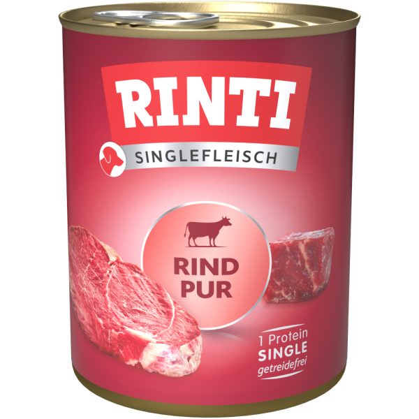 RINTI Singlefleisch 6 x 800 g Hondenvoer - Puur Rund