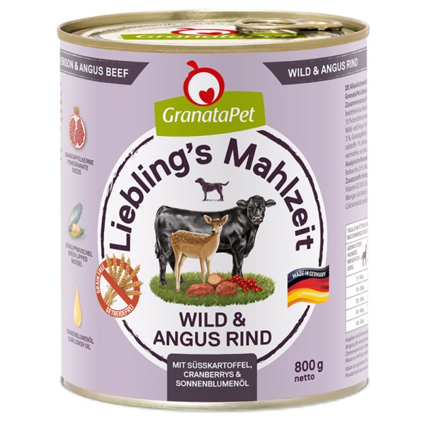 6x800g GranataPet Lievelingsmaaltijd Wild & Angus Beef Hondenvoer